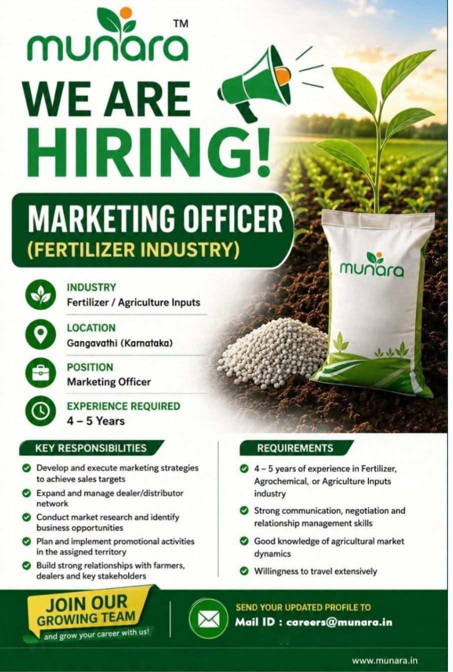 OPEN POSITION: MDO
Market Development Officer